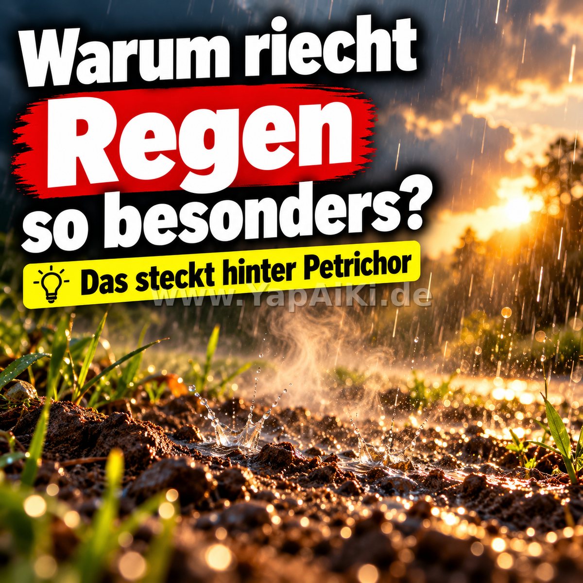 Warum riecht Regen auf trockenem Boden? Warum riecht Regen auf trockenem Boden? – YapAiKi.debild von YapAiKi.de