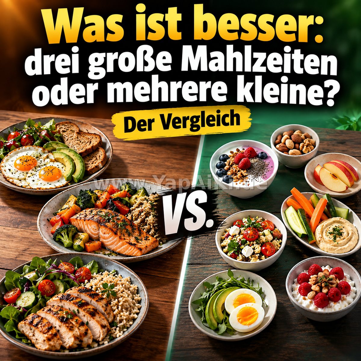 Was ist besser: drei große Mahlzeiten oder mehrere kleine? Was ist besser: drei große Mahlzeiten oder mehrere kleine? – YapAiKi.debild von YapAiKi.de